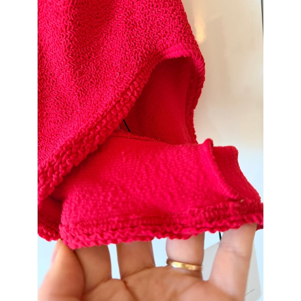 Bond-Eye Australia Red Crinkle One Piece Swimsuit NWT OS Fits XS-L - Picture 4 of 9